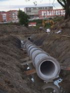 Reinforced pipes in trenches on site 06