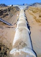 Reinforced pipes in trenches on site 07