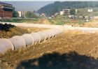 Reinforced pipes in trenches on site 04